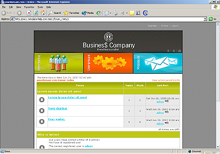 PHPBB main page preview