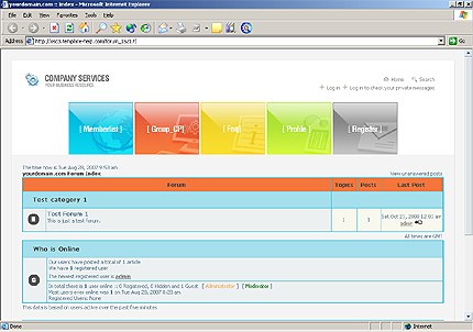 PHPBB main page preview