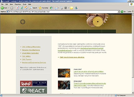 HTML HOMEPAGE SCREENSHOT