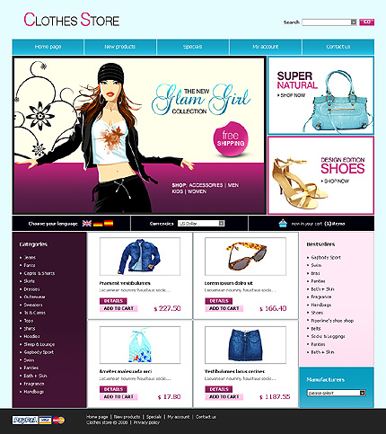 OSCommerce Main Page  preview