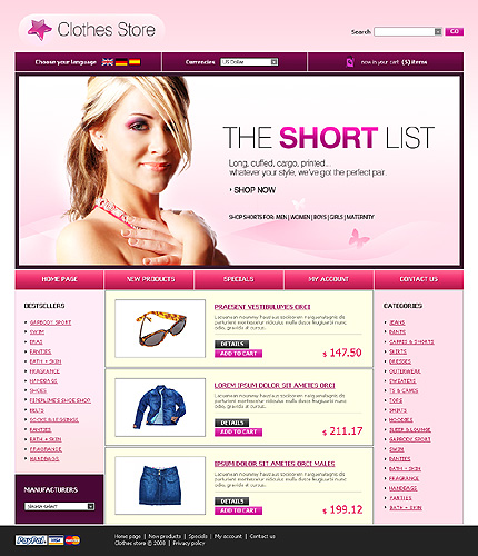 OSCommerce Main Page  preview