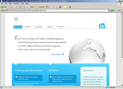 HTML HOMEPAGE SCREENSHOT