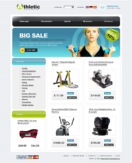 OSCommerce Main Page  preview