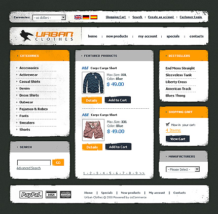 OSCommerce Main Page  preview