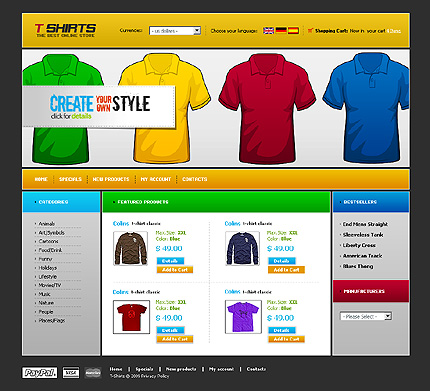 OSCommerce Main Page  preview