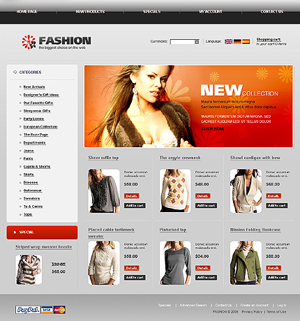 OSCommerce Main Page  preview