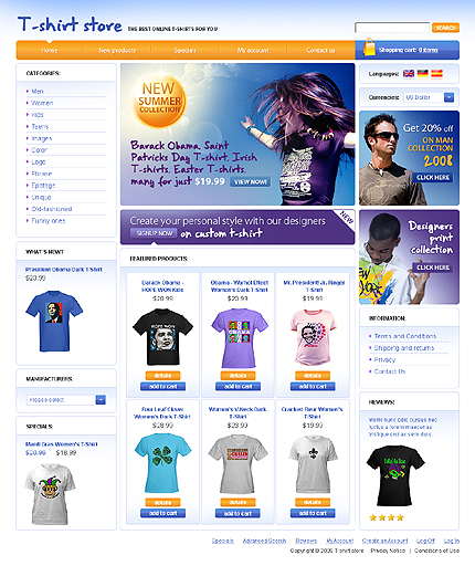 OSCommerce Main Page  preview