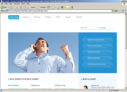 HTML HOMEPAGE SCREENSHOT