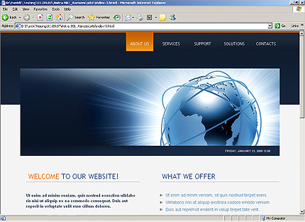 HTML HOMEPAGE SCREENSHOT