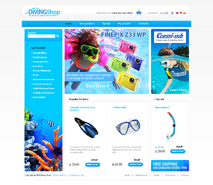 OSCommerce Main Page  preview