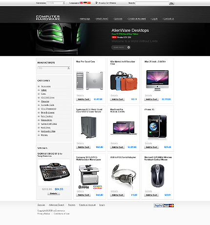 OSCommerce Main Page  preview