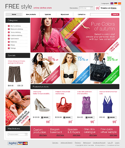 OSCommerce Main Page  preview