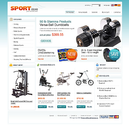 OSCommerce Main Page  preview