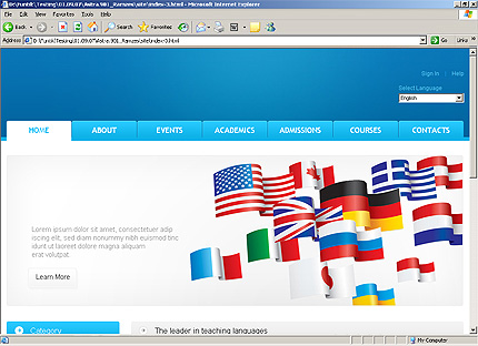 HTML HOMEPAGE SCREENSHOT