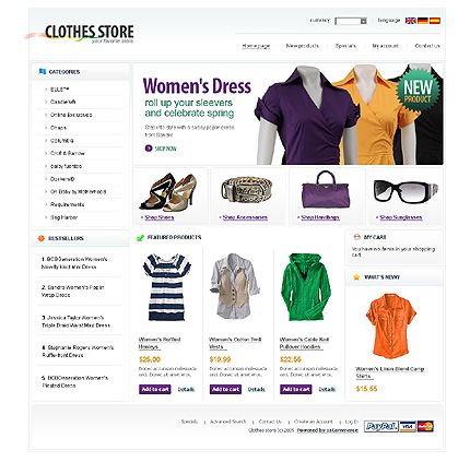 OSCommerce Main Page  preview