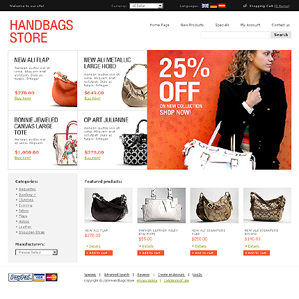 OSCommerce Main Page  preview