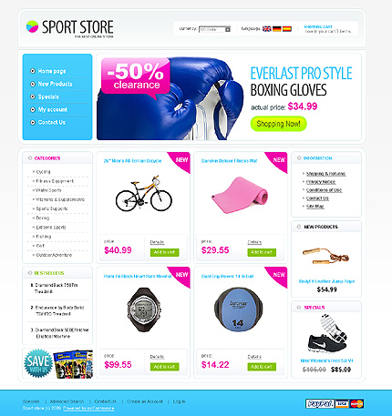 OSCommerce Main Page  preview