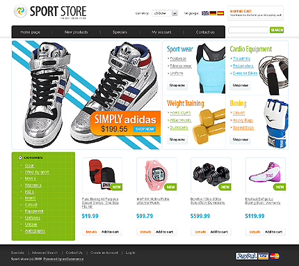 OSCommerce Main Page  preview