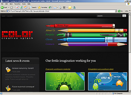 HTML HOMEPAGE SCREENSHOT