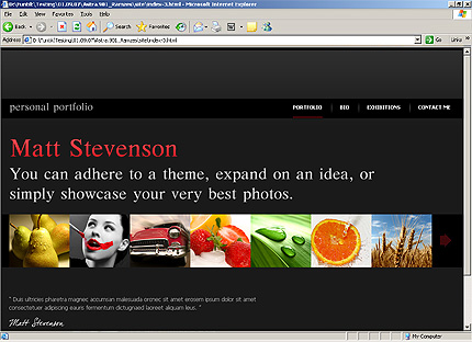 HTML HOMEPAGE SCREENSHOT