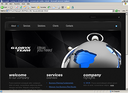 HTML HOMEPAGE SCREENSHOT