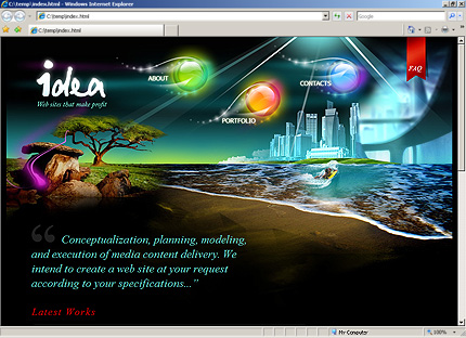 HTML HOMEPAGE SCREENSHOT