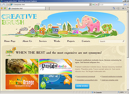 HTML HOMEPAGE SCREENSHOT