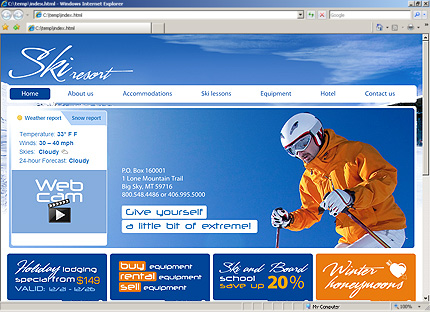 HTML HOMEPAGE SCREENSHOT