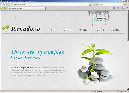 HTML HOMEPAGE SCREENSHOT