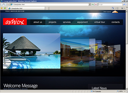 HTML HOMEPAGE SCREENSHOT