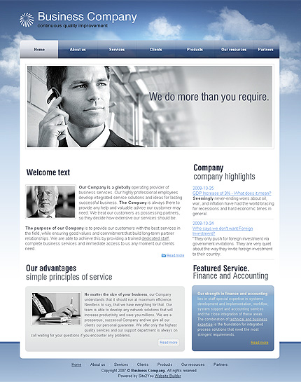 Turnkey Website Main Page