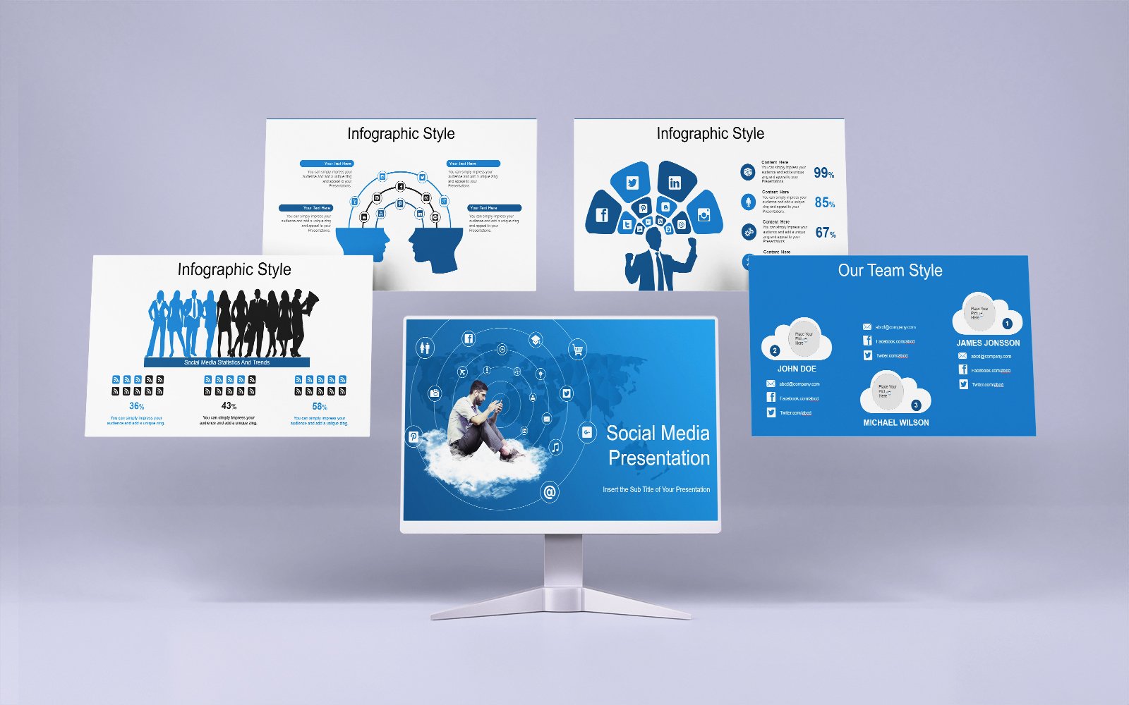 Social Media Marketing Powerpoint Template 48 Slides Professional