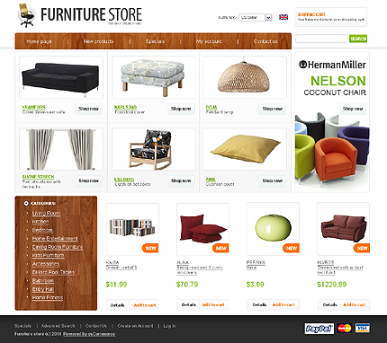 OSCommerce Main Page  preview