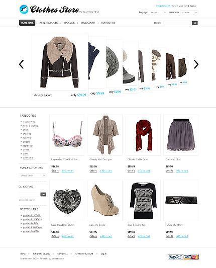 OSCommerce Main Page  preview