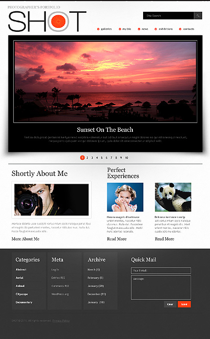 WordPress main photoshop screenshot