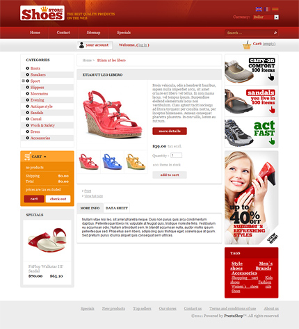 Prestashop Products Page Screenshot