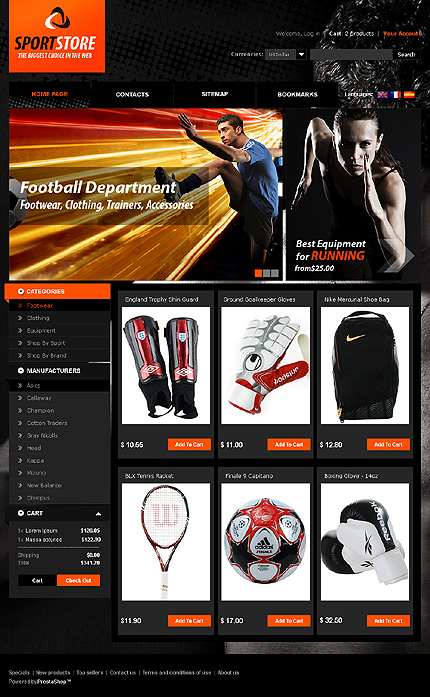 PrestaShop Main Page Screenshot