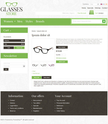 Prestashop Products Page Screenshot