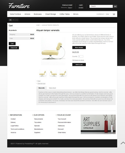 Prestashop Products Page Screenshot