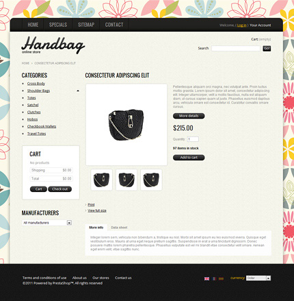 Prestashop Products Page Screenshot