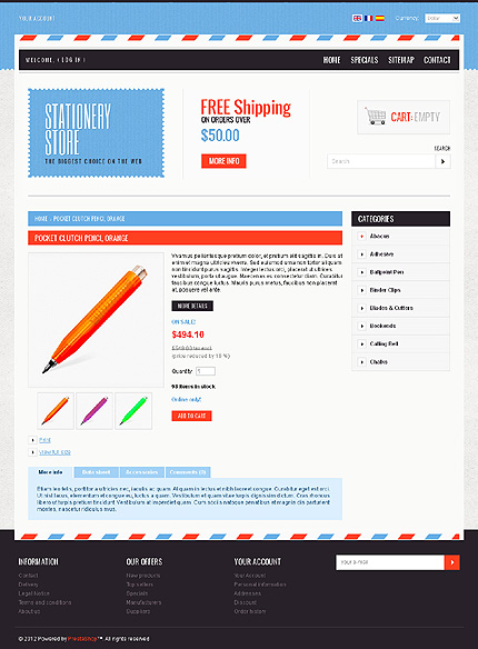 Prestashop Products Page Screenshot