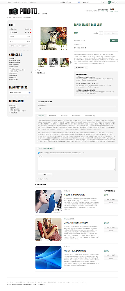 Prestashop Products Page Screenshot