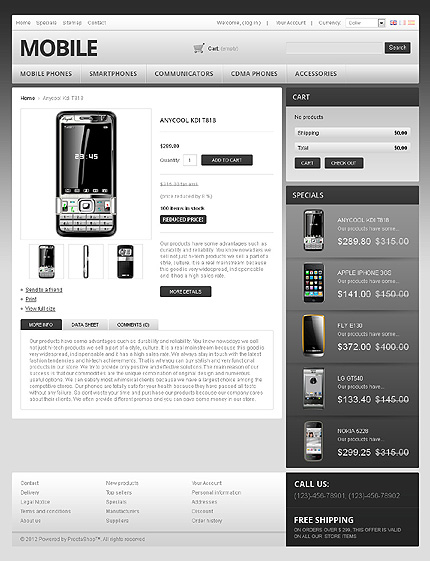 Prestashop Products Page Screenshot