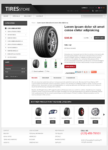 Prestashop Products Page Screenshot