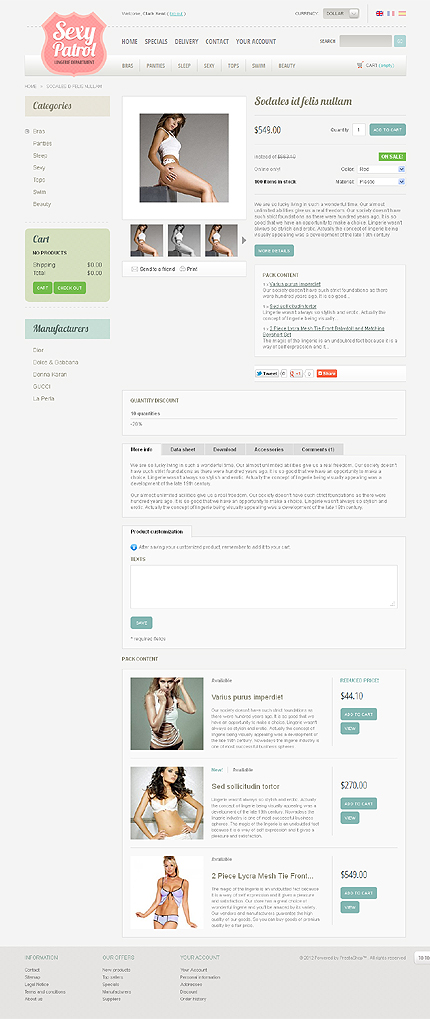 Prestashop Products Page Screenshot