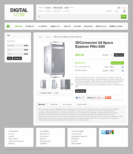 Prestashop Products Page Screenshot