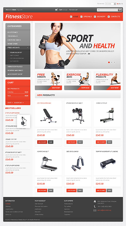 PrestaShop Main Page Screenshot