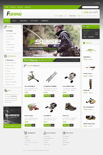 PrestaShop Main Page Screenshot