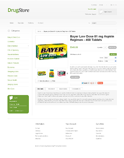 Prestashop Products Page Screenshot