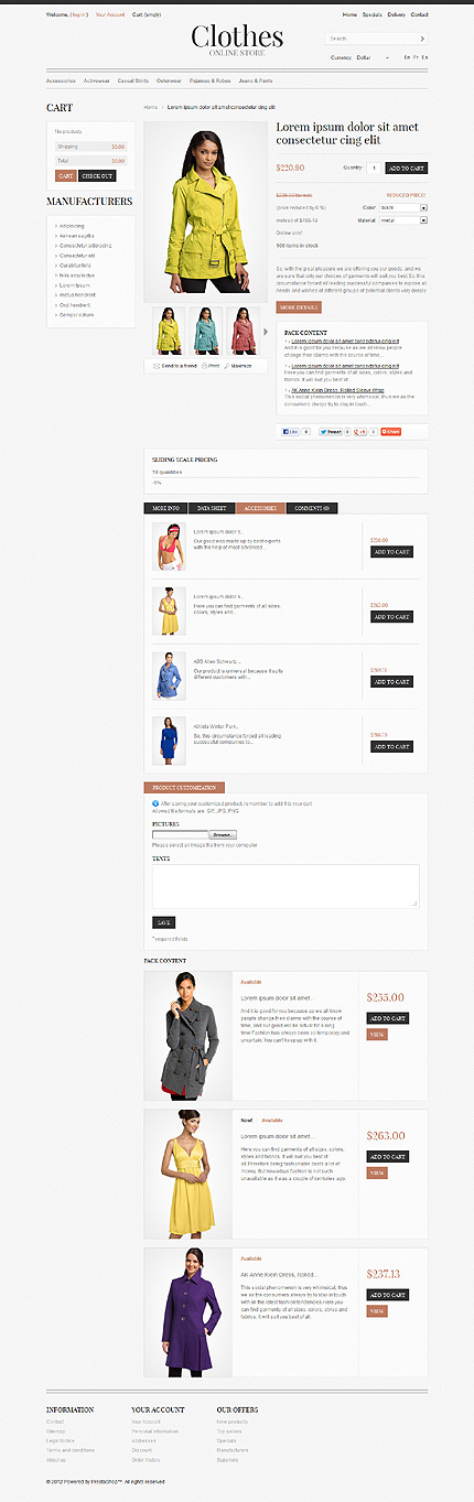 Prestashop Products Page Screenshot